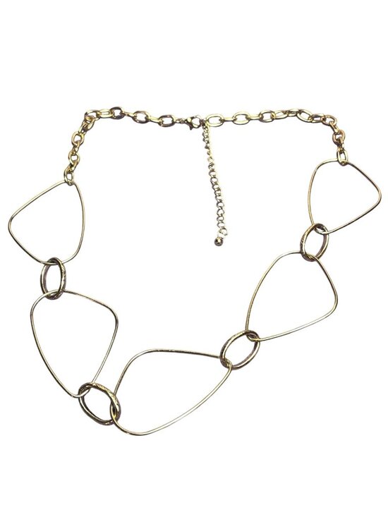 Jewelry - Goldtone Geometric Chain Necklace 18 - 21 inches Long